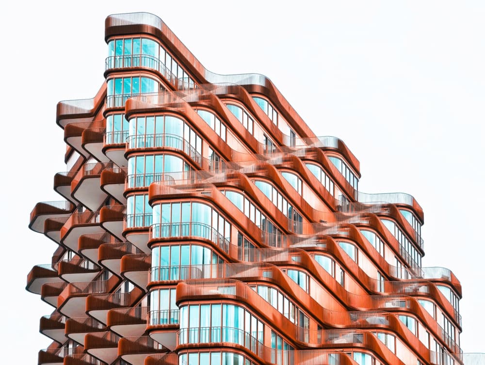 Wavy Terraced Building by Jasmine Zhang — canvas wall art