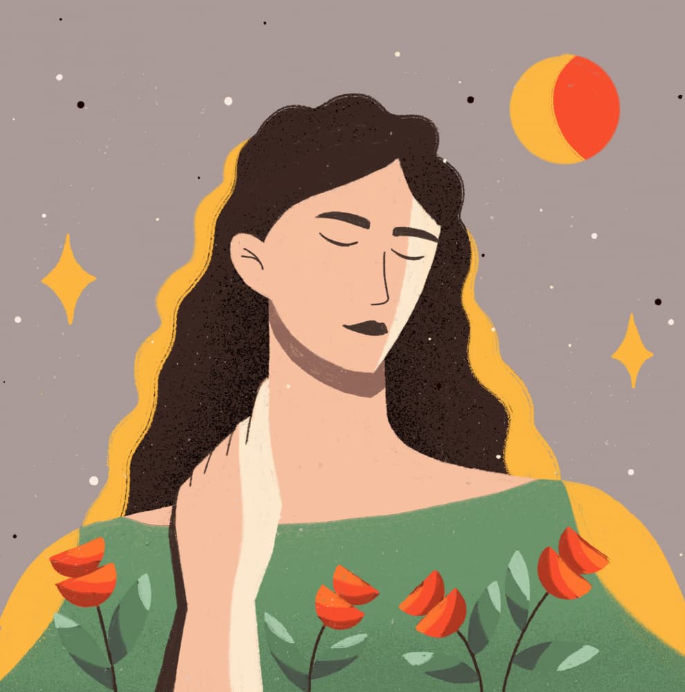 Serene Woman Cosmic Night by Zove Ahhh — canvas wall art