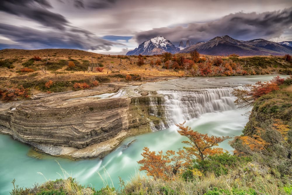 Vibrant Autumn Waterfall by Luigi Ruoppolo — canvas wall art