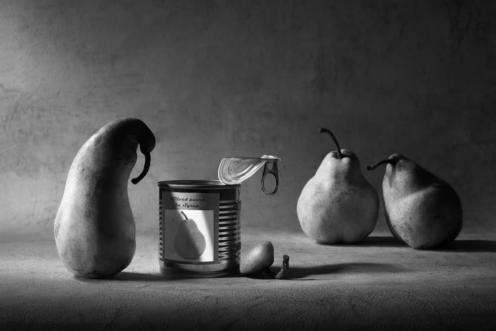Pears In Contemplation by Victoria Glinka — canvas wall art