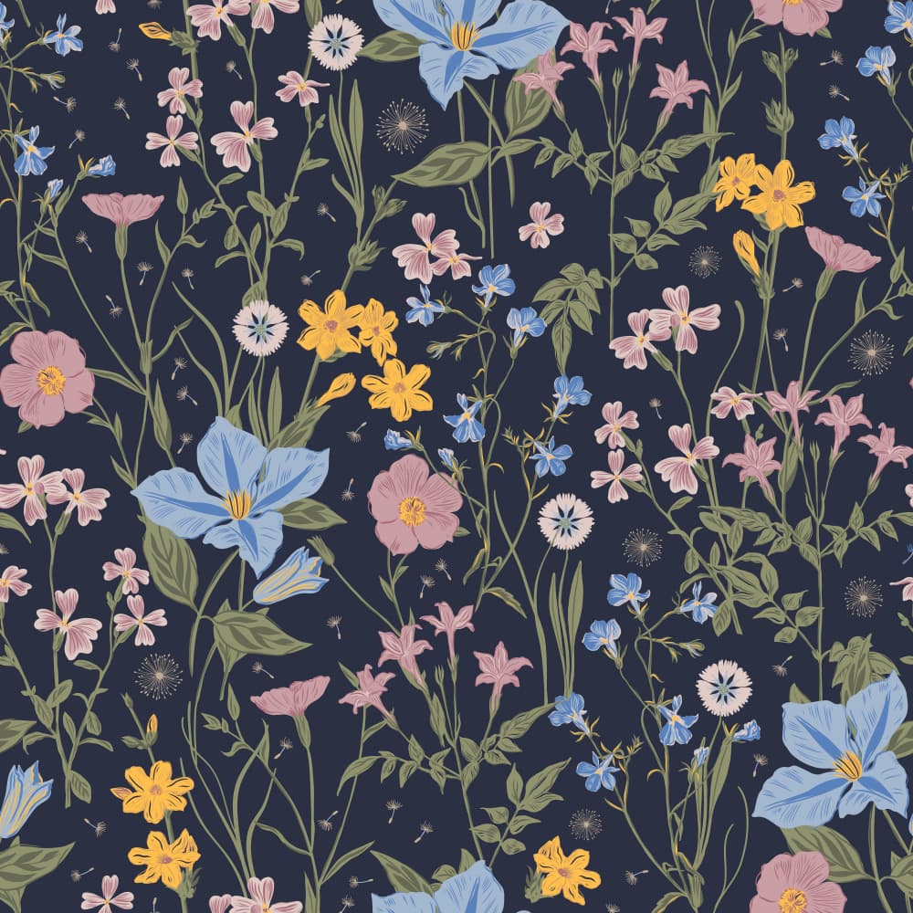 Midnight Wildflower Garden by Alexandra Weise — canvas wall art