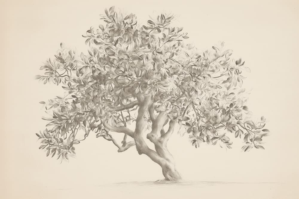 Graceful Tree Drawing by Melloi Art Prints — canvas wall art