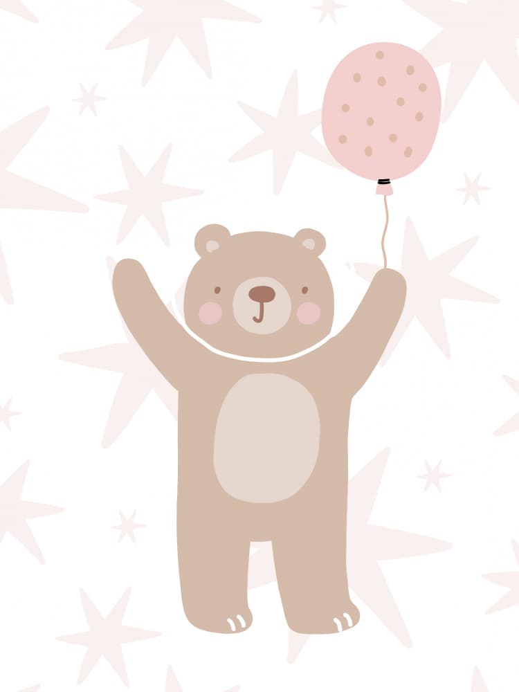 Happy Bear Balloon by Mathieu jeuf — canvas wall art