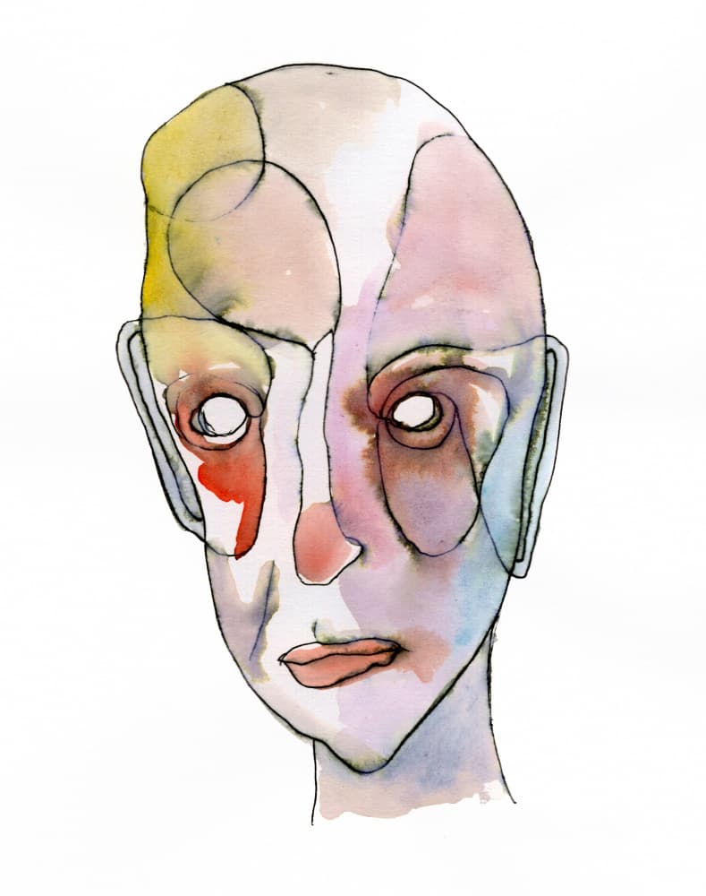 Thoughtful Abstract Portrait by Wildemar Doomgriever — canvas wall art