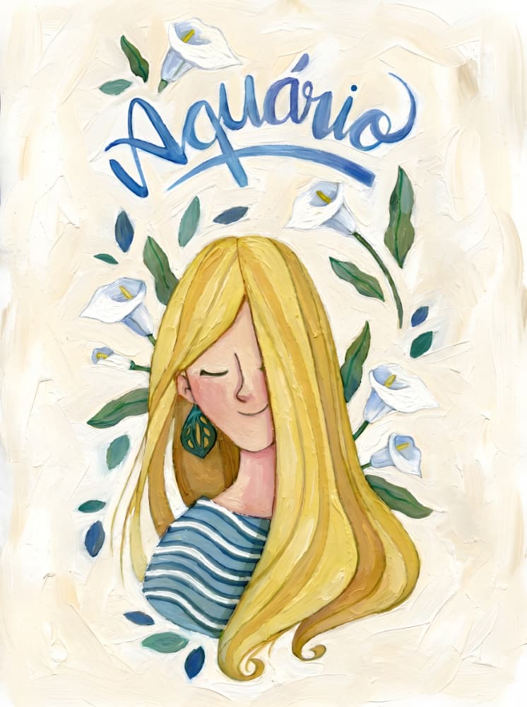 Aquarius Floral Portrait by HUGO — canvas wall art