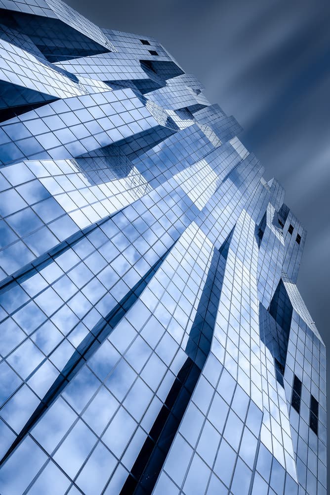 Blue Glass Skyscraper by Michiel Hageman — canvas wall art