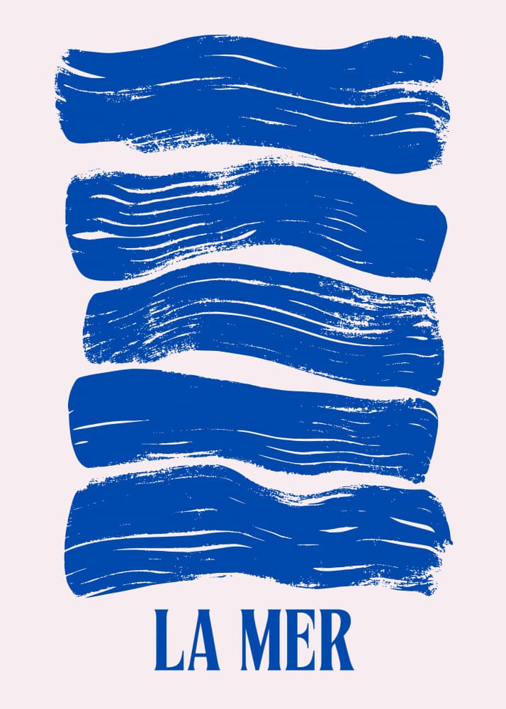 La Mer Blue Waves by RS LAB STUDIO — canvas wall art