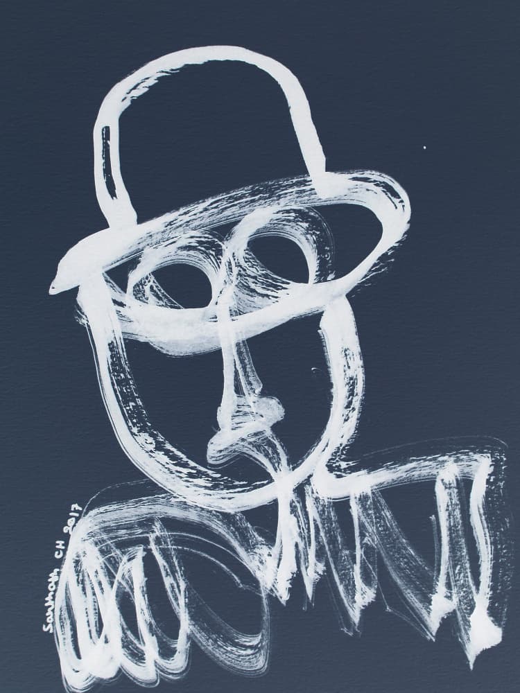 Abstract Man in Hat by Santhosh ch — canvas wall art
