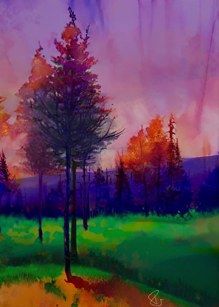 Colorful Forest Glow by Ruth Day — canvas wall art