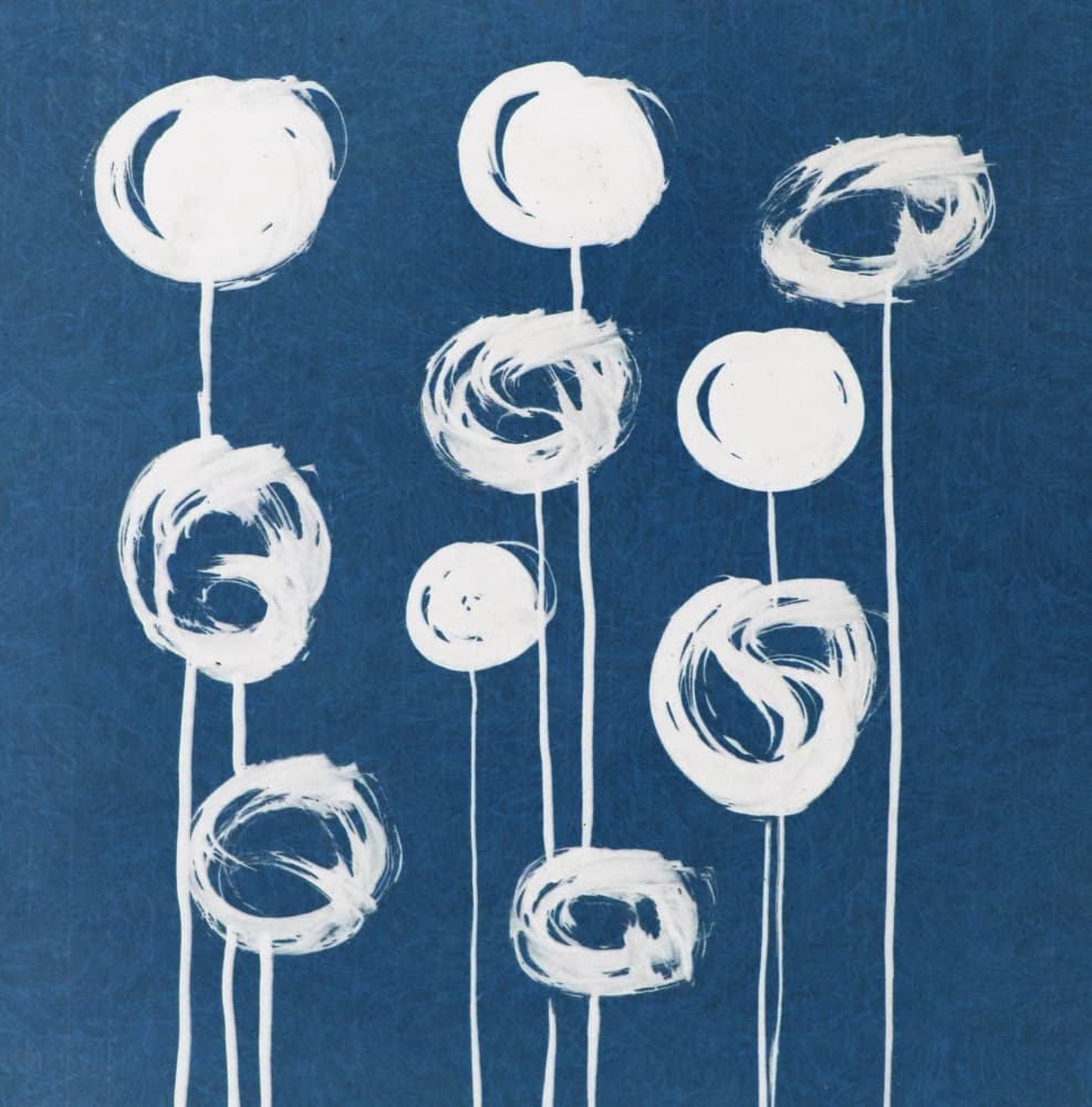 Modern Indigo Blooms by Santhosh ch — canvas wall art
