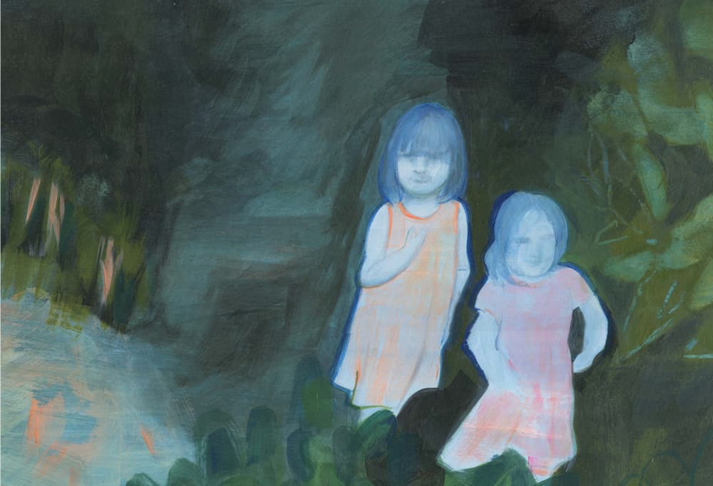Two Girls Forest Dream by Elaine Field — canvas wall art