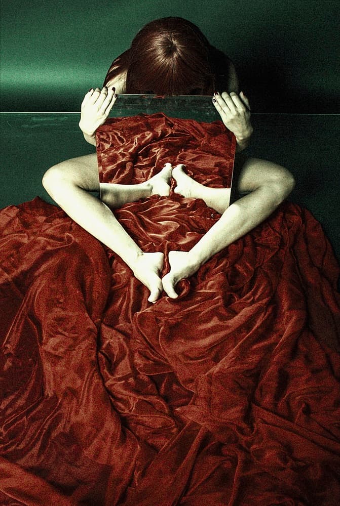 Self Reflection In Red by Bogdan Bouşcă — canvas wall art
