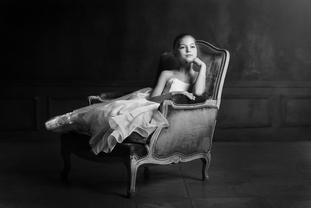 Pensive Ballerina Portrait by Victoria Glinka — canvas wall art