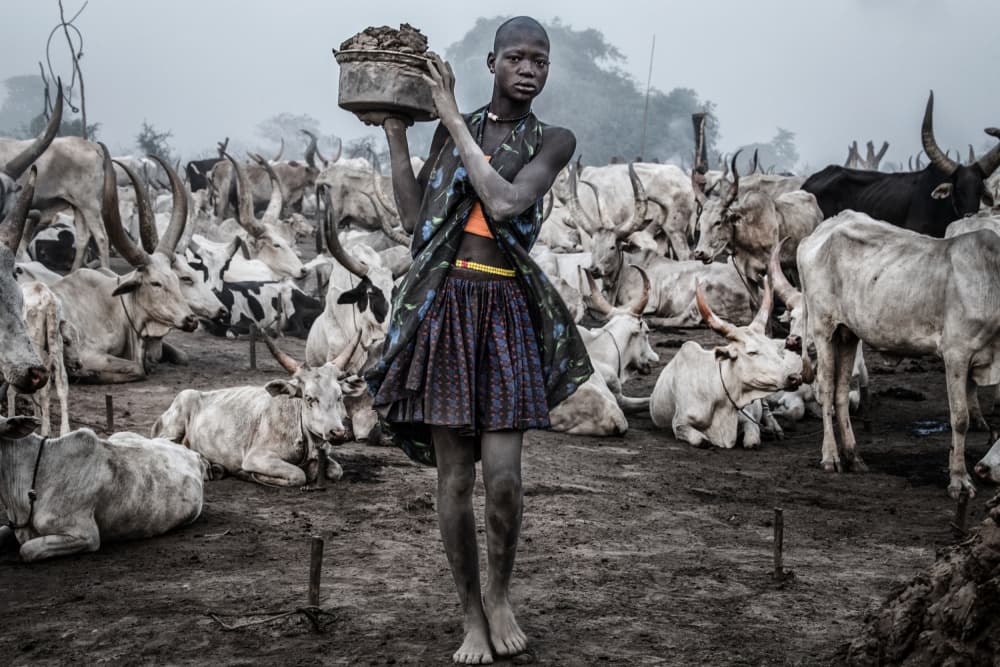 Dinka Boy Cattle Camp by Joxe Inazio Kuesta Garmendia — canvas wall art