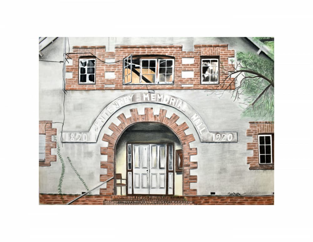 Weathered Memorial Hall by Marchelle de Kock — canvas wall art