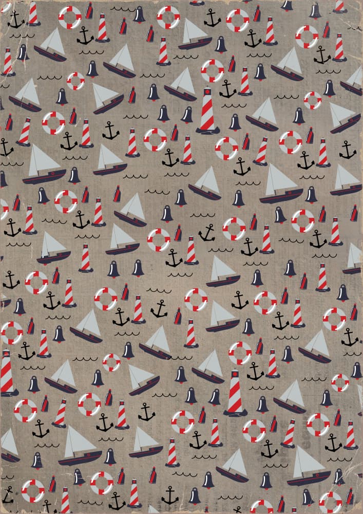 Coastal Elements Pattern by Nicholas — canvas wall art