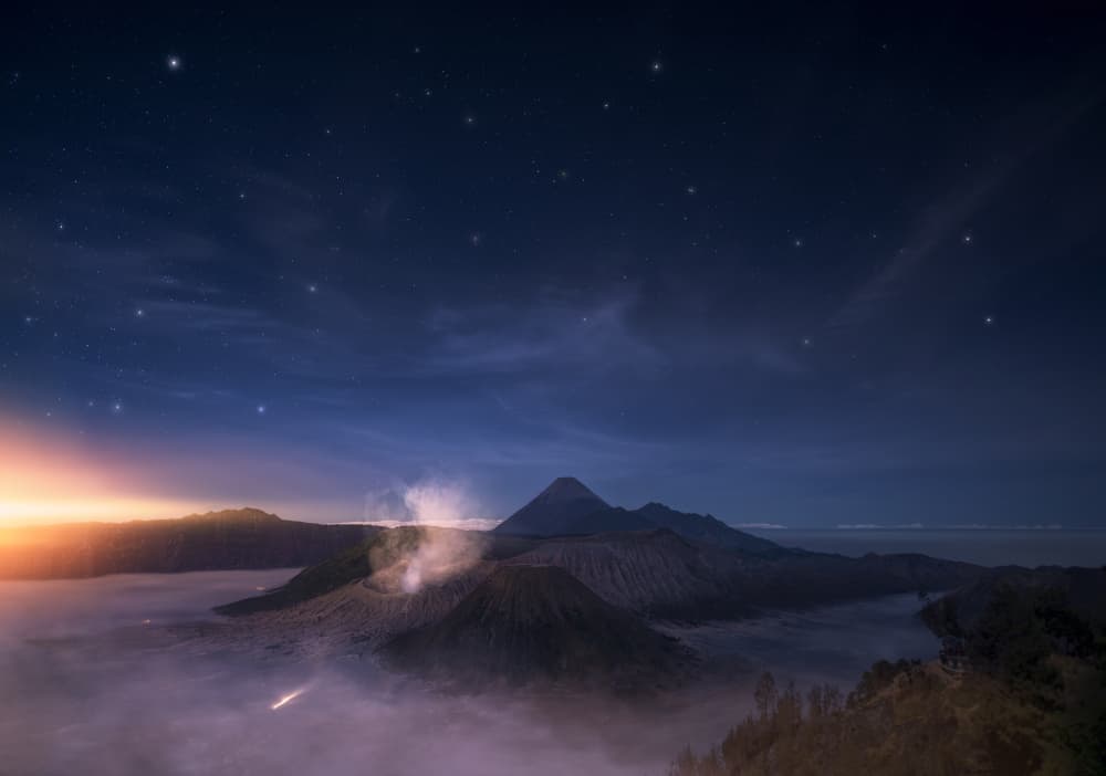 Bromo Dawn Sky by joanaduenas — canvas wall art