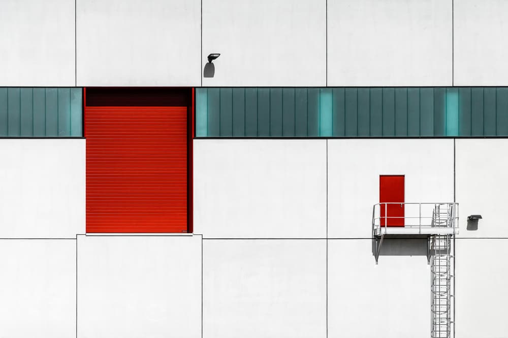 Minimalist Red Door by Luc Vangindertael (laGrange) — canvas wall art