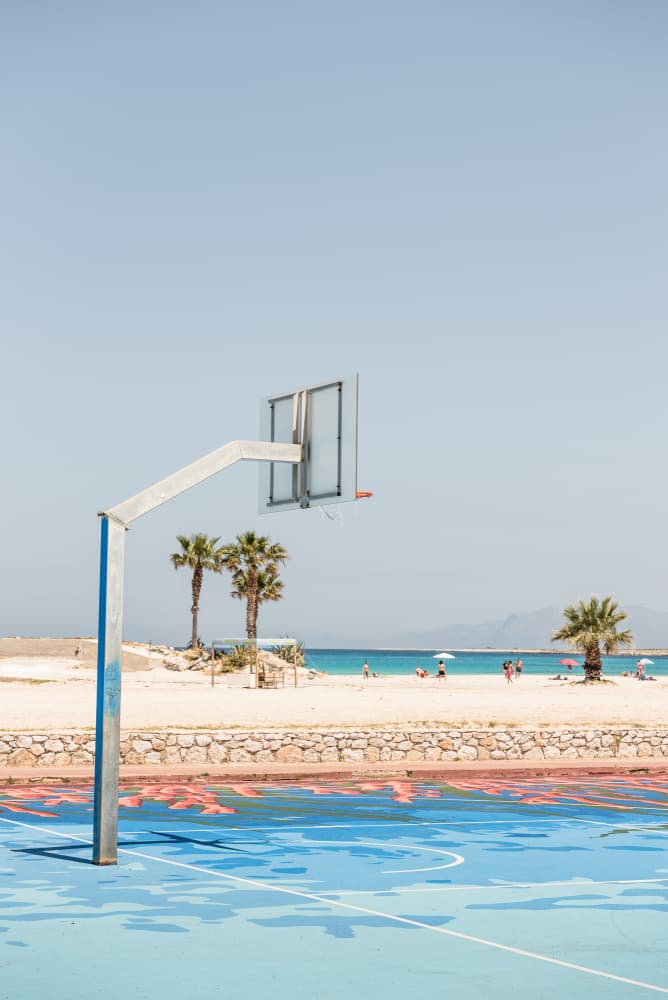 Beachside Basketball Court by Photolovers — canvas wall art