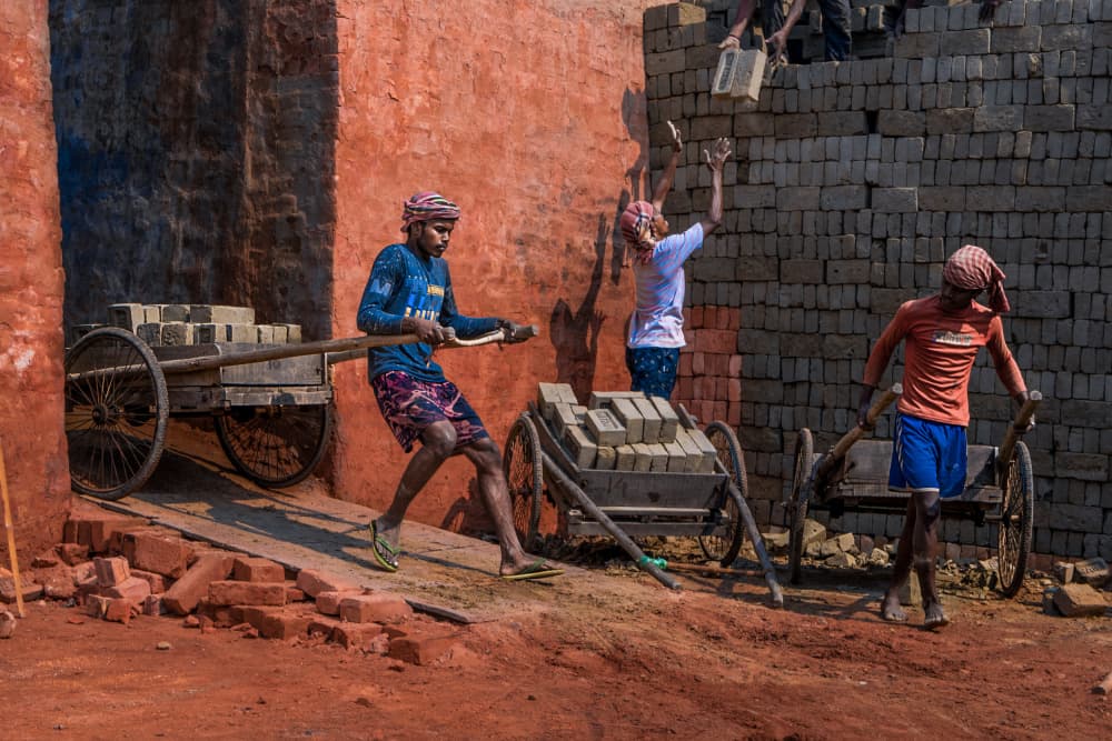 Manual Brick Production by Kuntal Biswas — canvas wall art