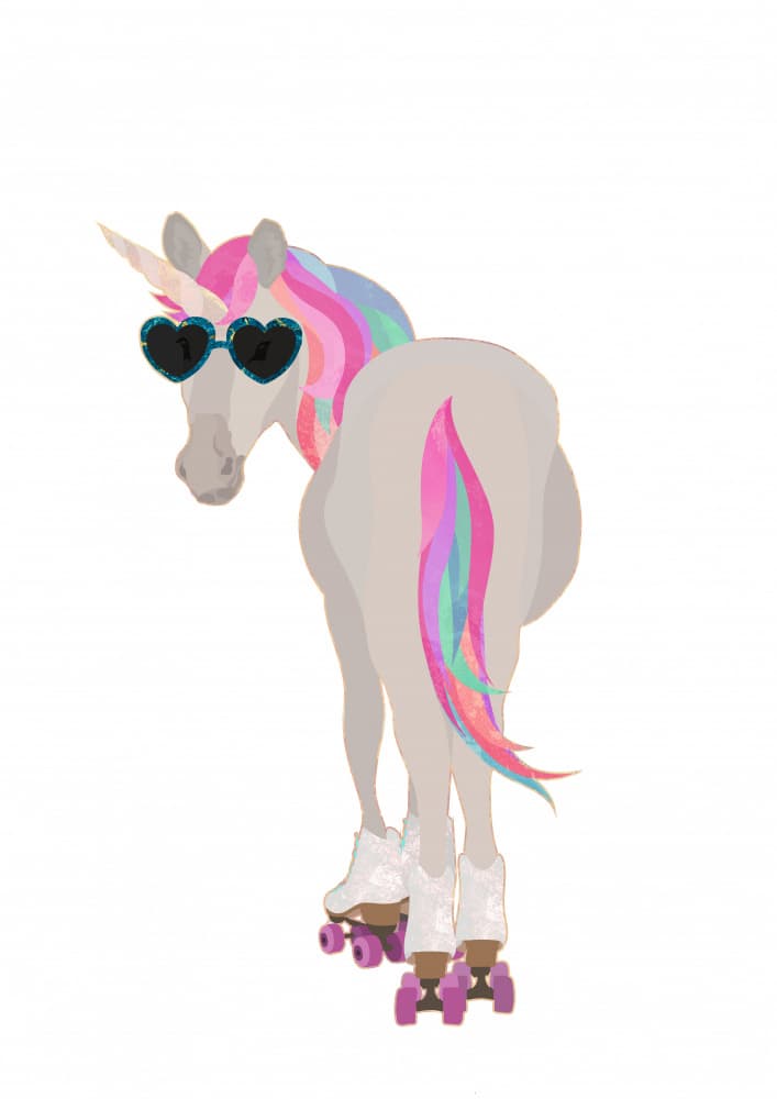 Skating Unicorn Style by Sarah Manovski — canvas wall art