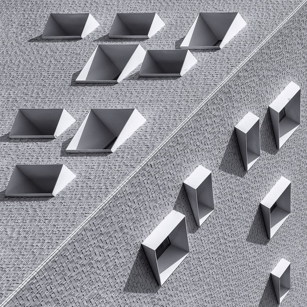 Geometric Facade Shadows by Theo Luycx — canvas wall art