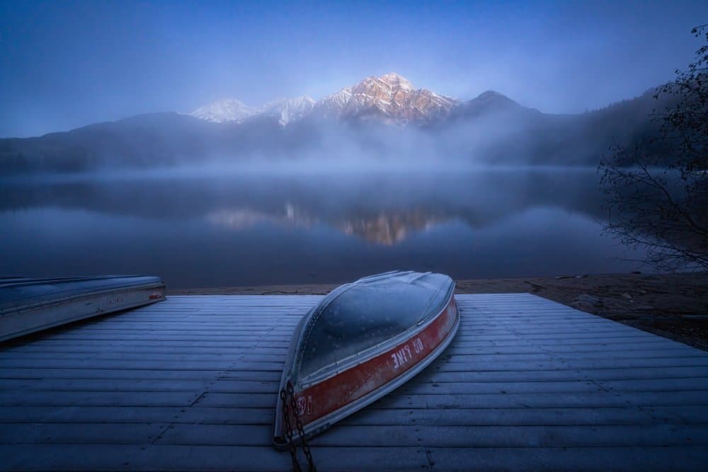 Misty Mountain Lake by Yongnan Li (李永男) — canvas wall art