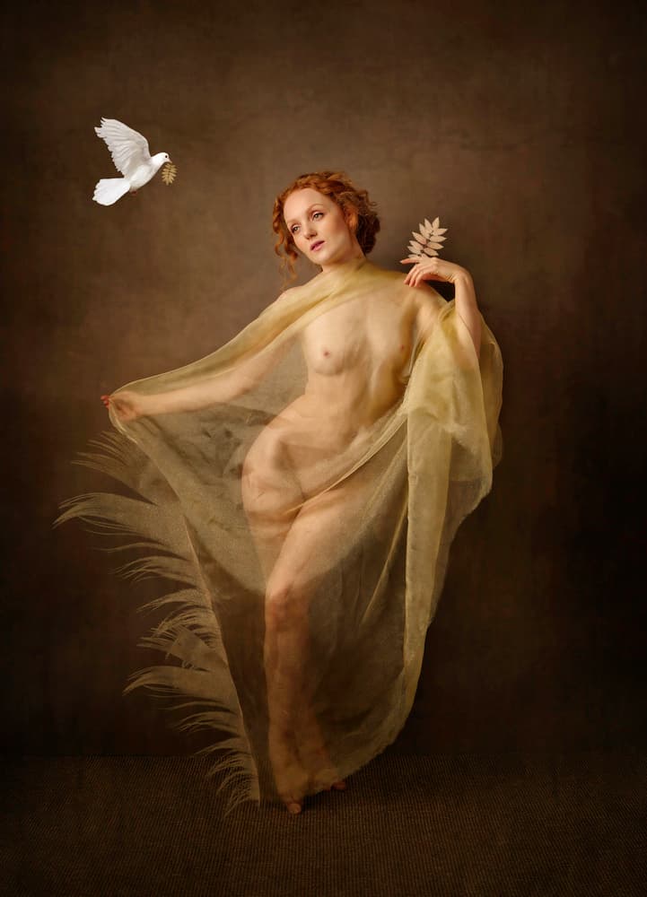 Ethereal Woman Peace Dove by Catchlight Studio — canvas wall art