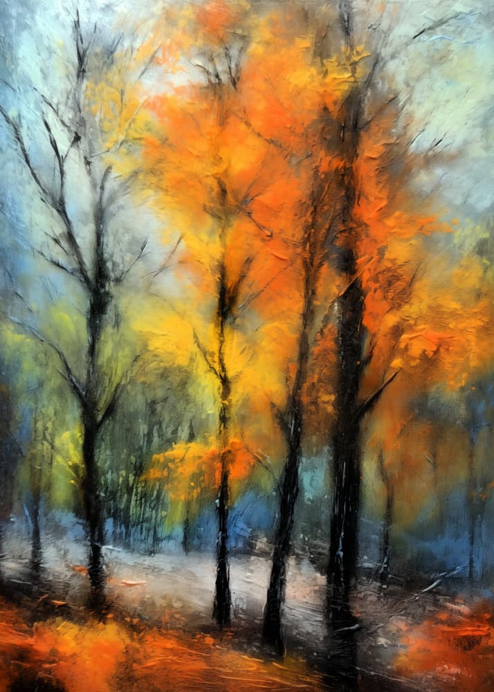 Vibrant Autumn Forest by Justyna Jaszke — canvas wall art
