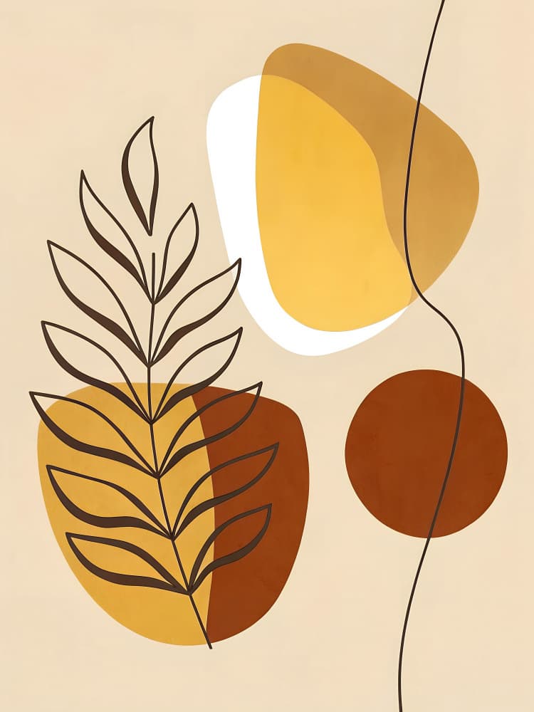 Warm Abstract Botanicals by Miguel Bruzual — canvas wall art