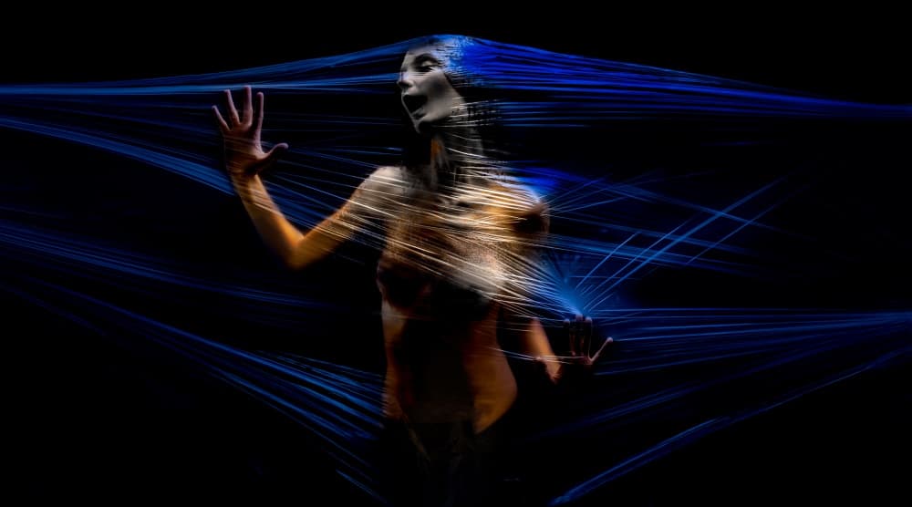 Scream of Blue Light by Patrick Odorizzi — canvas wall art