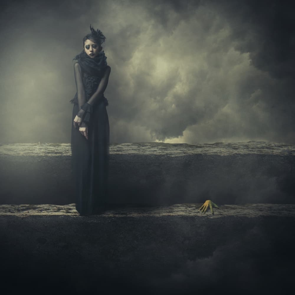 Melancholy Gothic Woman by hardibudi — canvas wall art