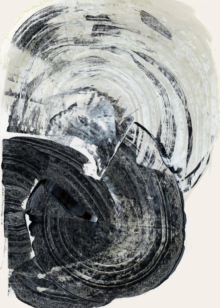 Swirling Monochrome Abstract by cartissi — canvas wall art