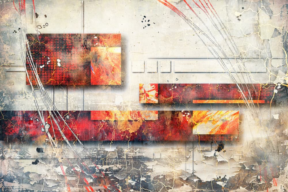 Vibrant Grunge Layers by Rafal Kulik — canvas wall art