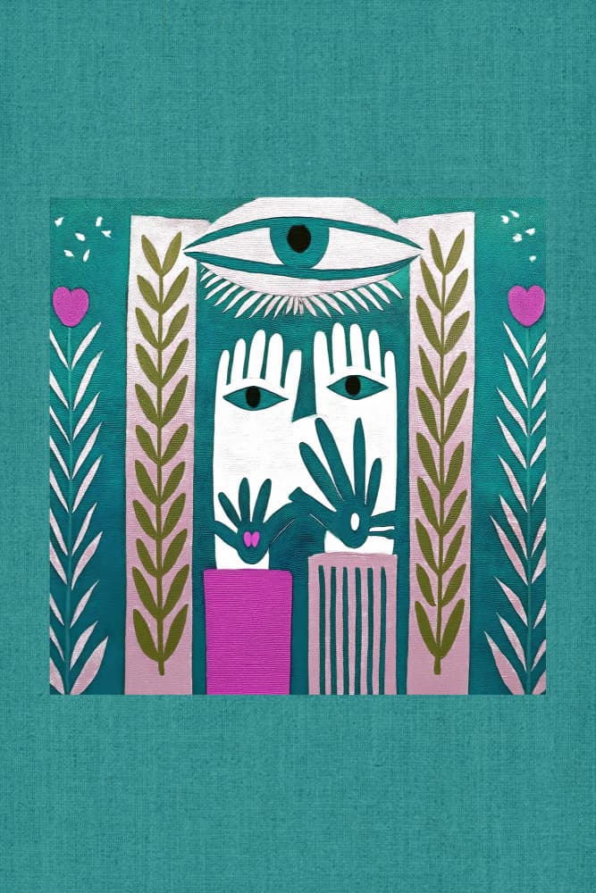 Spiritual Folk Face by casa cartissi — canvas wall art