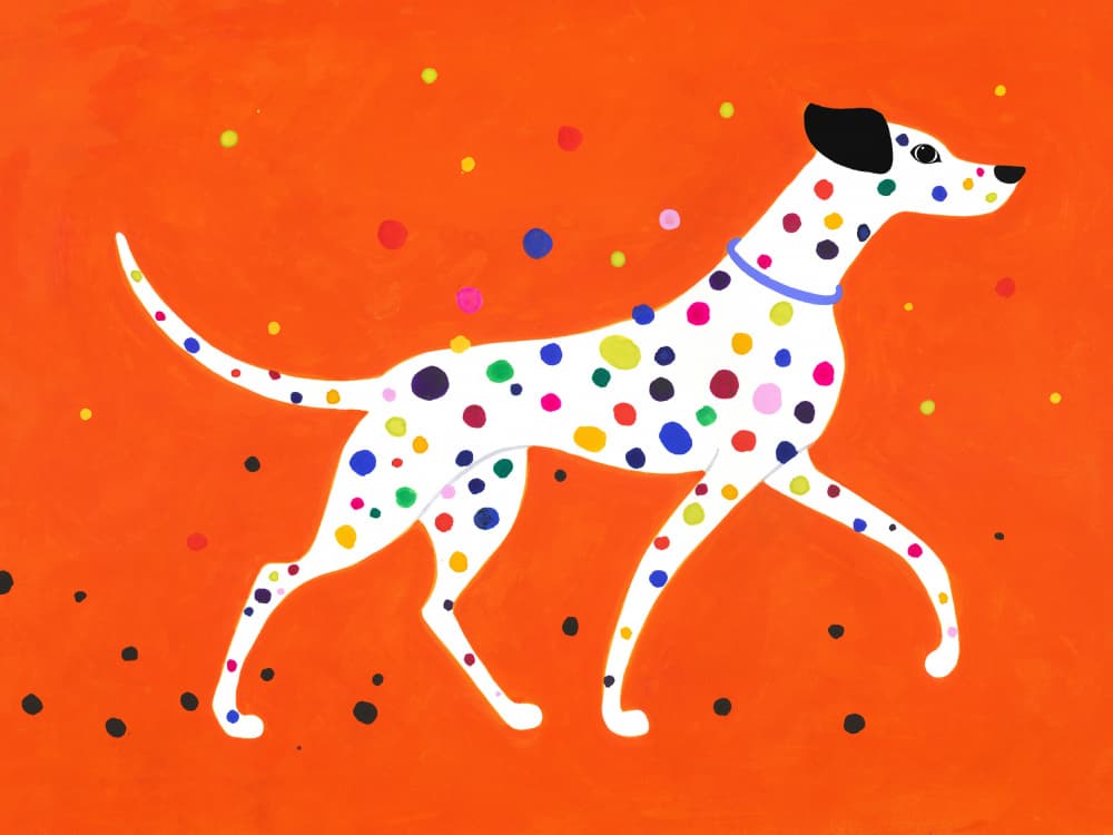 Colorful Spotted Dalmatian by Isabelle Brent — canvas wall art