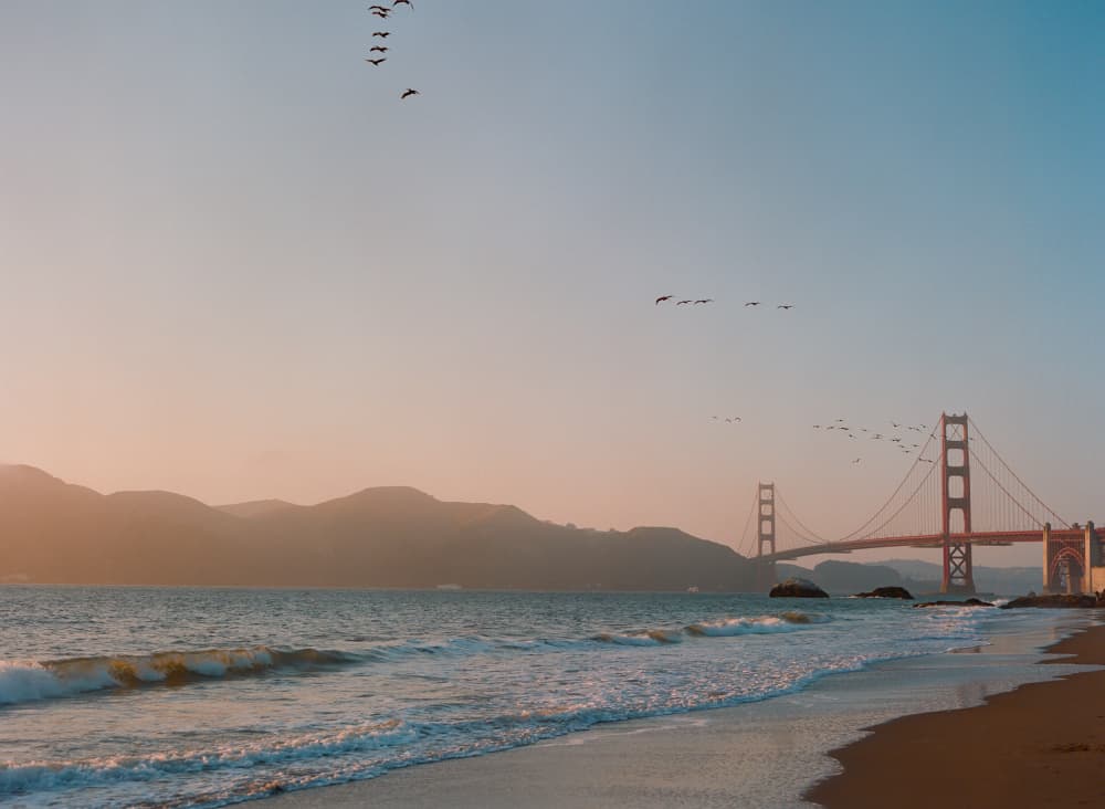 Golden Gate Coastal Sunset by Bethany Young — canvas wall art