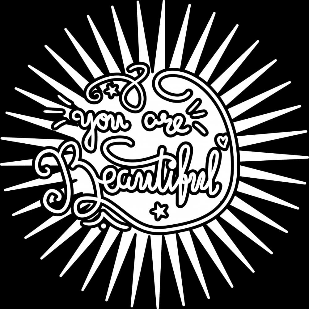You Are Beautiful Sunburst by Marika Barsrsind β canvas wall art