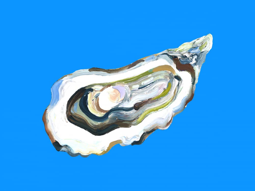 Blue Oyster Abstract by Alice Straker — canvas wall art