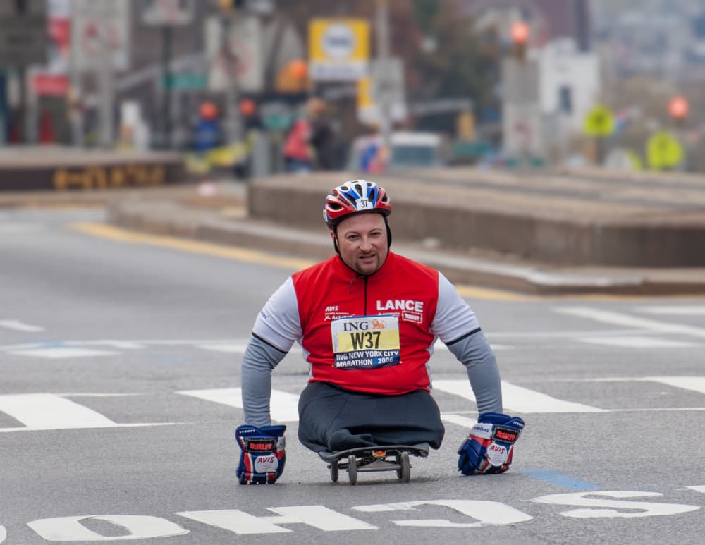 Determined Marathon Racer by Michael Castellano — canvas wall art