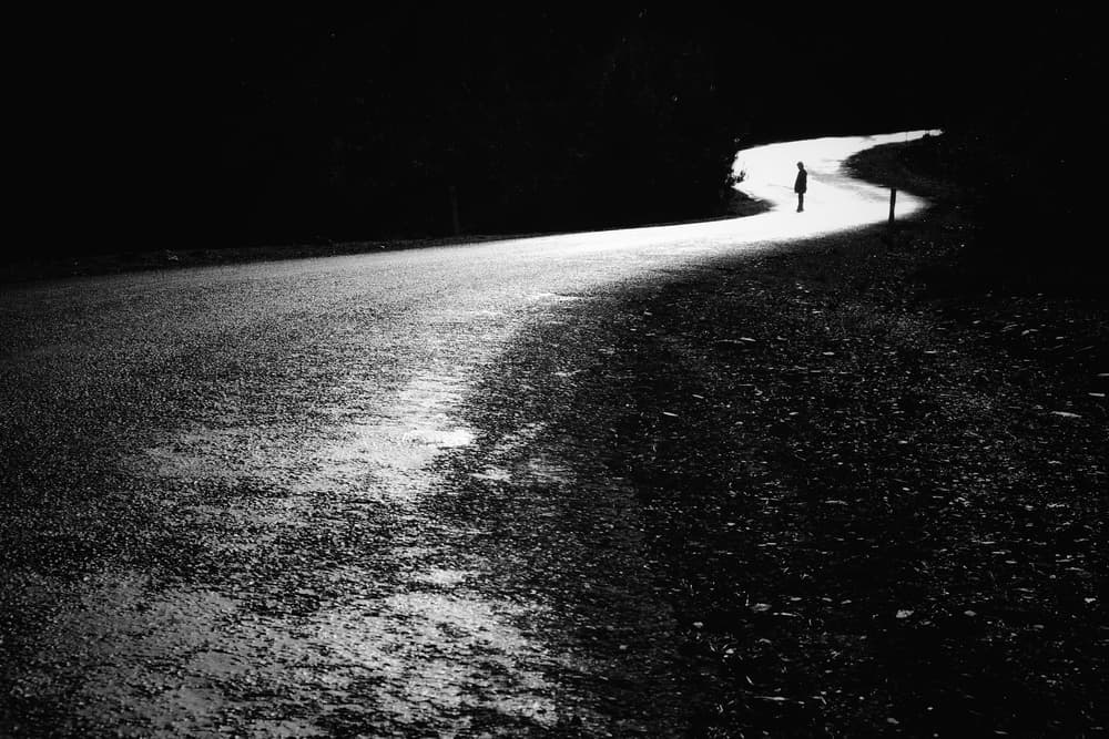 Lonely Road Walk by Ali Ayer — canvas wall art