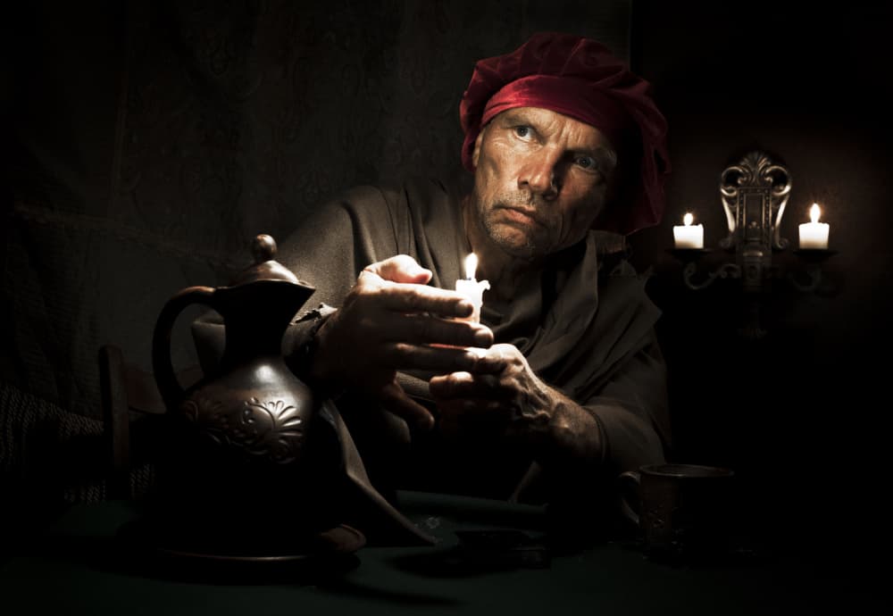 Pensive Man Candlelight by Viktor Cherkasov — canvas wall art