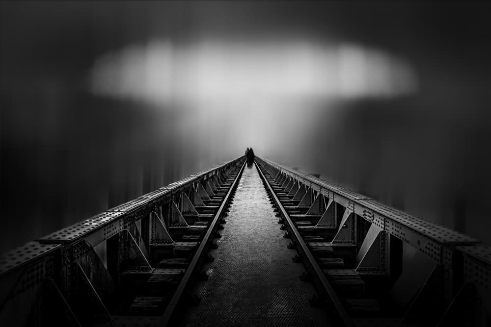 Endless Misty Railroad Bridge by Gerard Valckx — canvas wall art