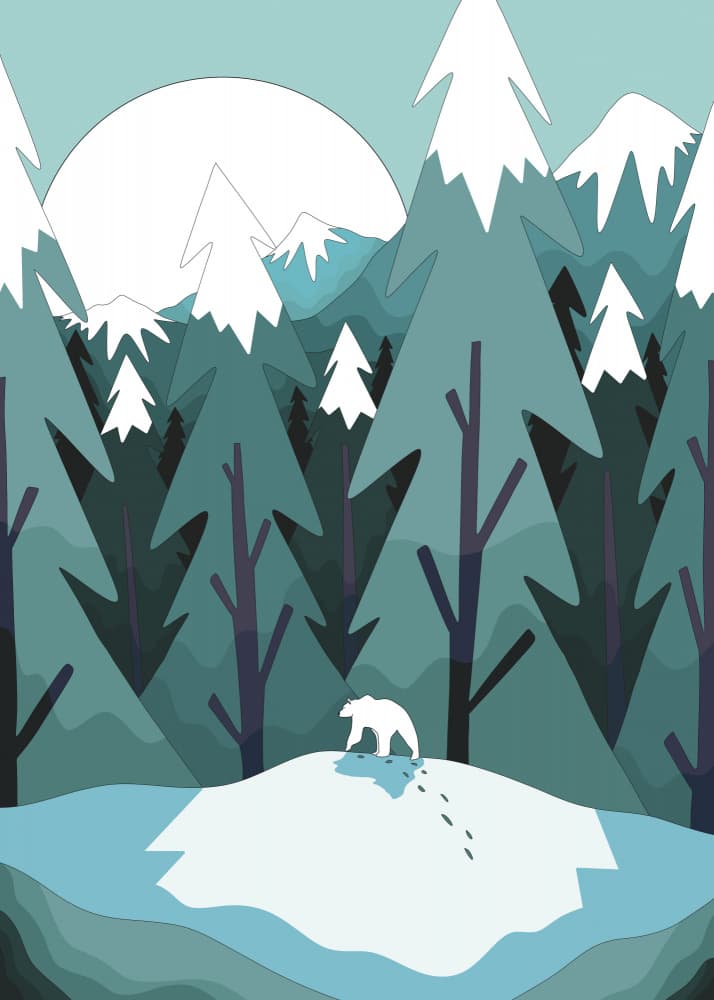 Polar Bear Winter Wander by Stephen Wade — canvas wall art