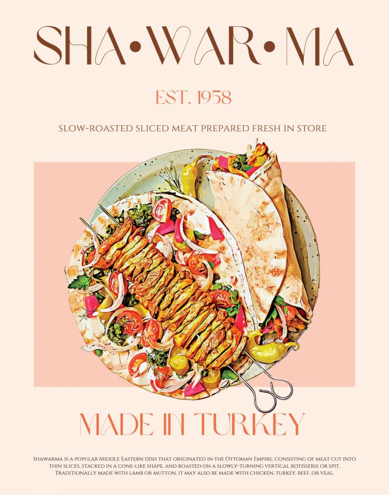 Delicious Shawarma Plate by Nazma Khokhar — canvas wall art