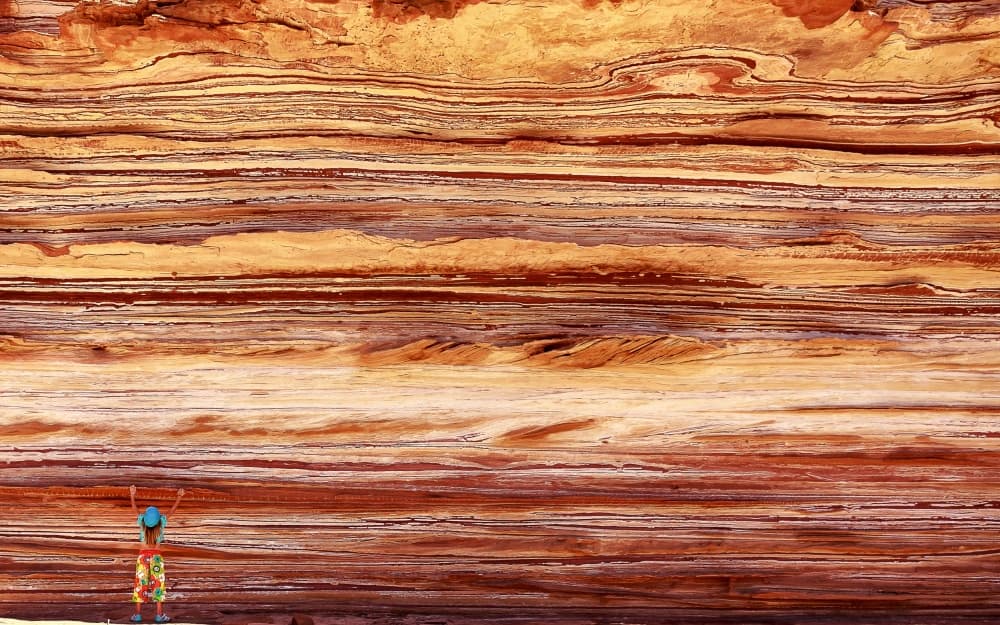 Figure Against Sandstone Layers by Gloria Salgado Gispert — canvas wall art