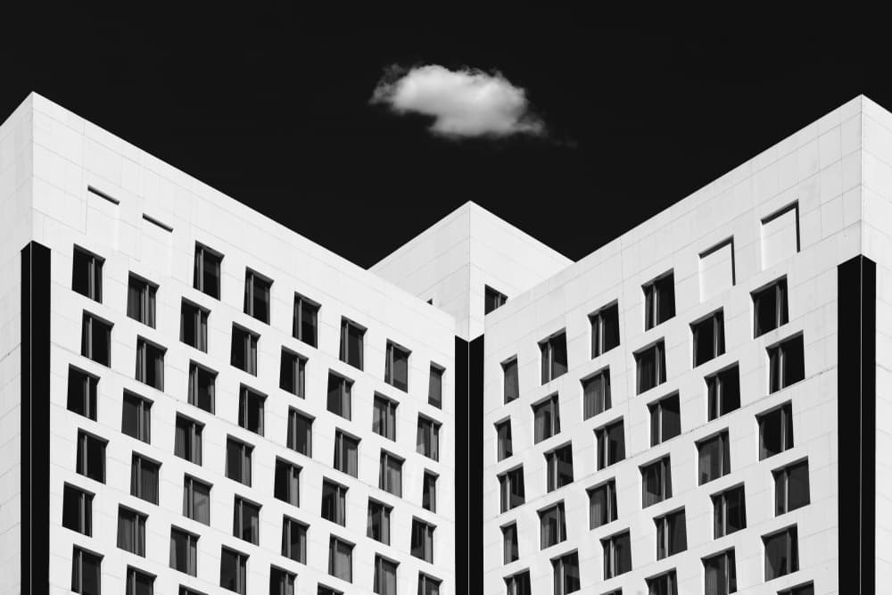Modern Facade with Cloud by Greetje van Son — canvas wall art