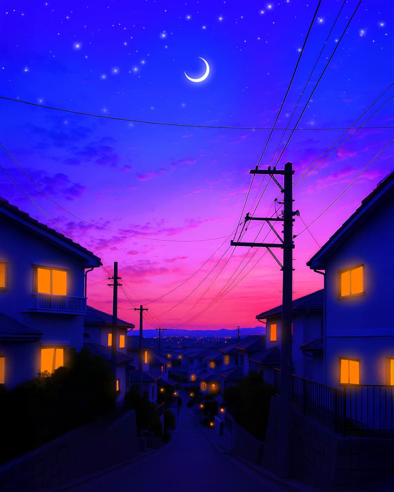 Dreamy Japanese Twilight by Ritvik takkar — canvas wall art