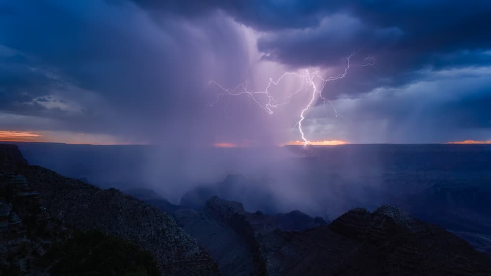 Canyon Lightning Storm by Hanping Xiao — canvas wall art