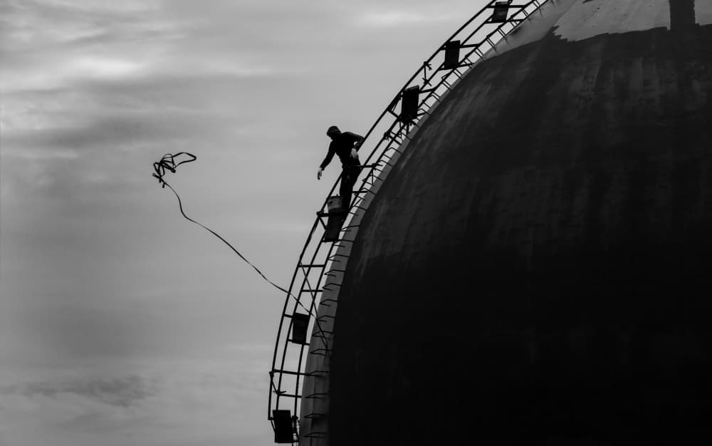 Climber on Industrial Dome by Jalili — canvas wall art